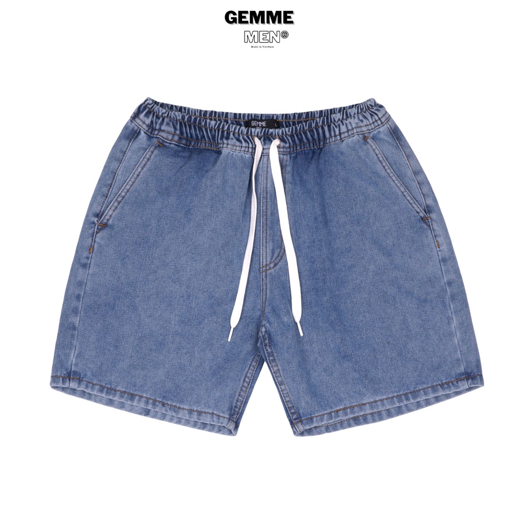 Quần short jean big size trên gối GEMME MEN, thể thao, năng động, big size 55kg - 150kg