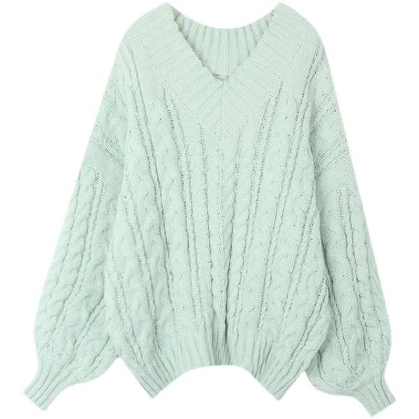 Áo sweater Cổ Chữ v Dáng Rộng Xinh Xắn Theo Phong Cách Thu Đông Dành Cho