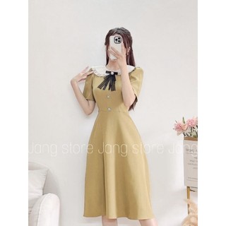 Váy khuy hoa cài nơ QC