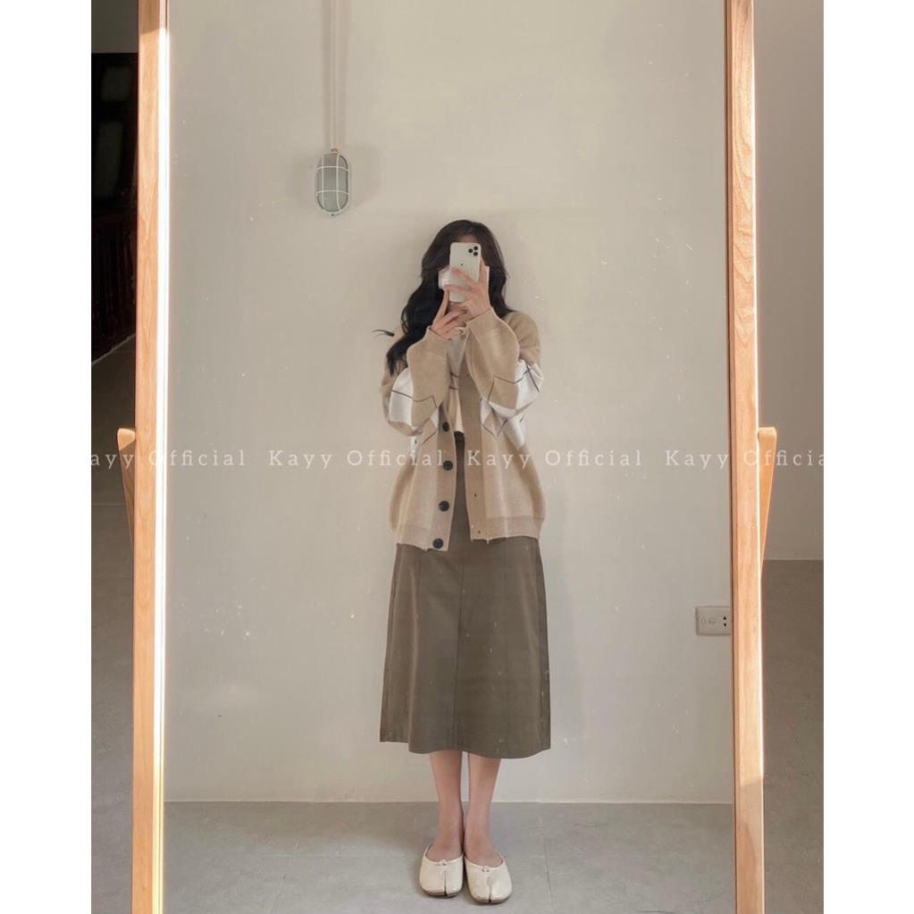 Áo Khoác Cadigan Len Huy Hiệu Dáng Rộng Hàng Quảng Châu, Phong Cách Hàn Quốc, Full 2 Màu, Loại 1 | BigBuy360 - bigbuy360.vn