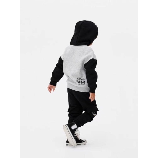 Bộ nỉ hoodi Badman dư xịn bé trai