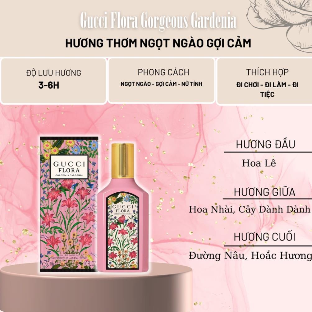 Nước Hoa Nữ Gucci Flora Gorgeous Gardenia EDP 10/100ml - Hương Thơm Ngọt Ngào, Gợi cảm và Nữ Tính