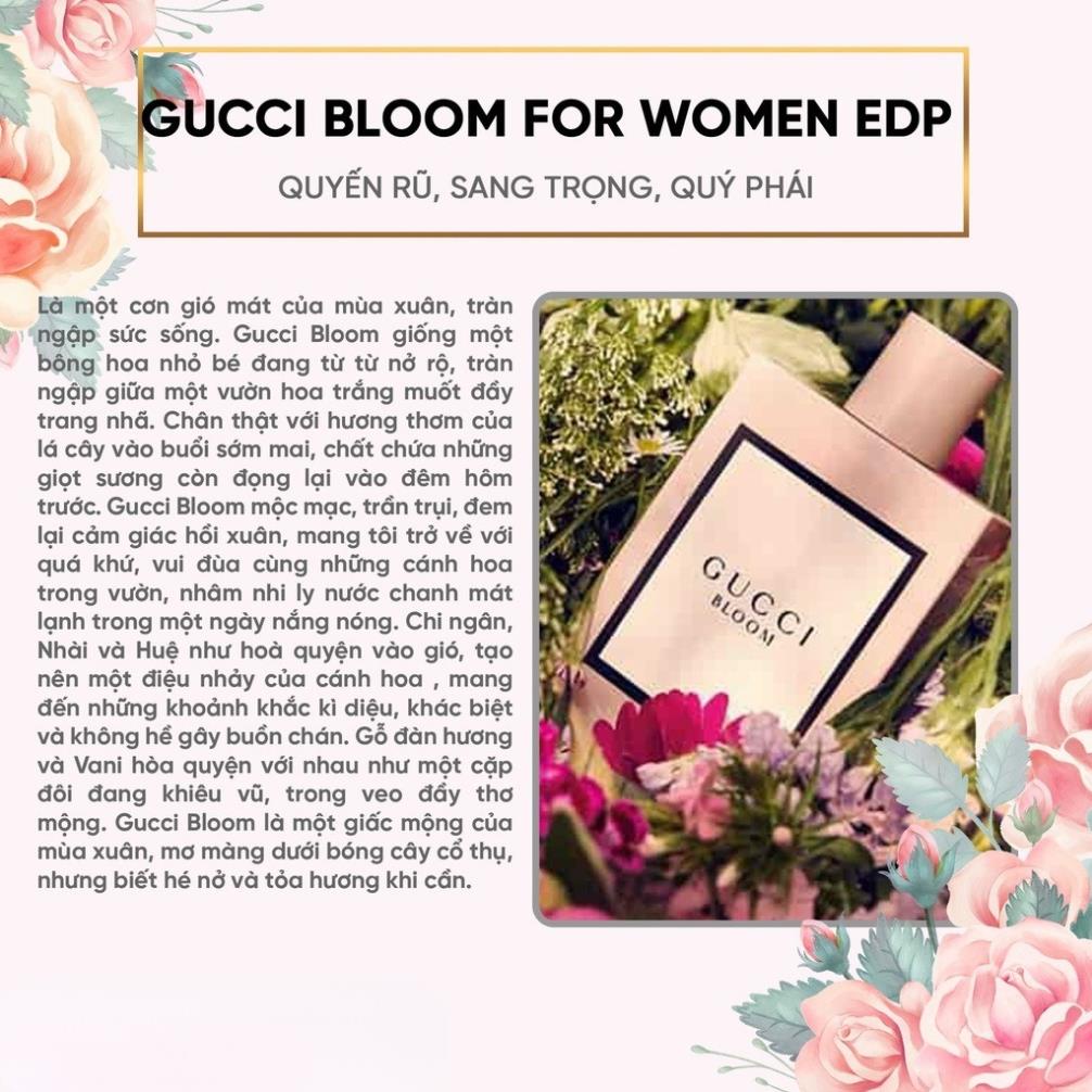Nước Hoa Nữ Gucci Bloom For Women EDP 100ml - Hương hoa nhài hoa huệ trắng quyến rũ, sang trọng và quý phái | BigBuy360 - bigbuy360.vn