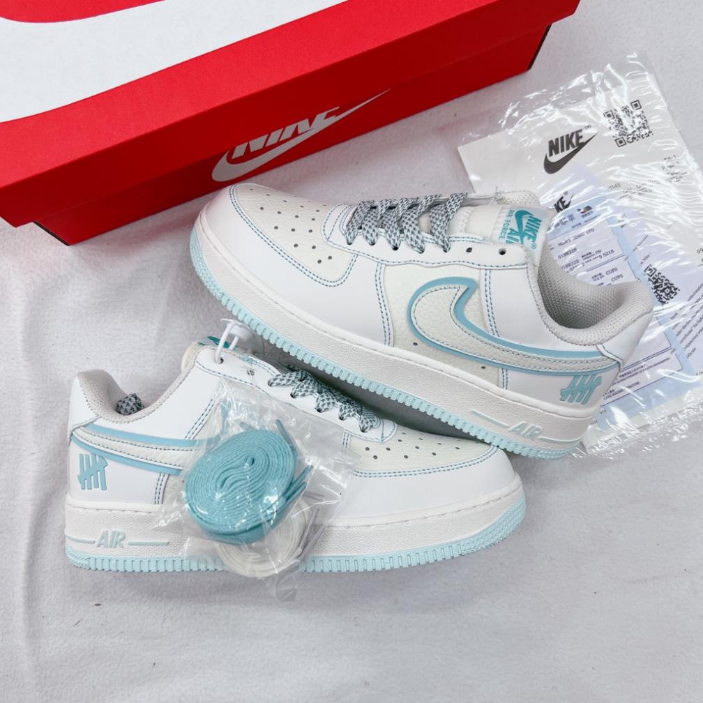 Giày Thể Thao/Giày Sneaker AF1 Phản Quang, Giày AF1 Màu Kem Vạch Xanh Dương Custon