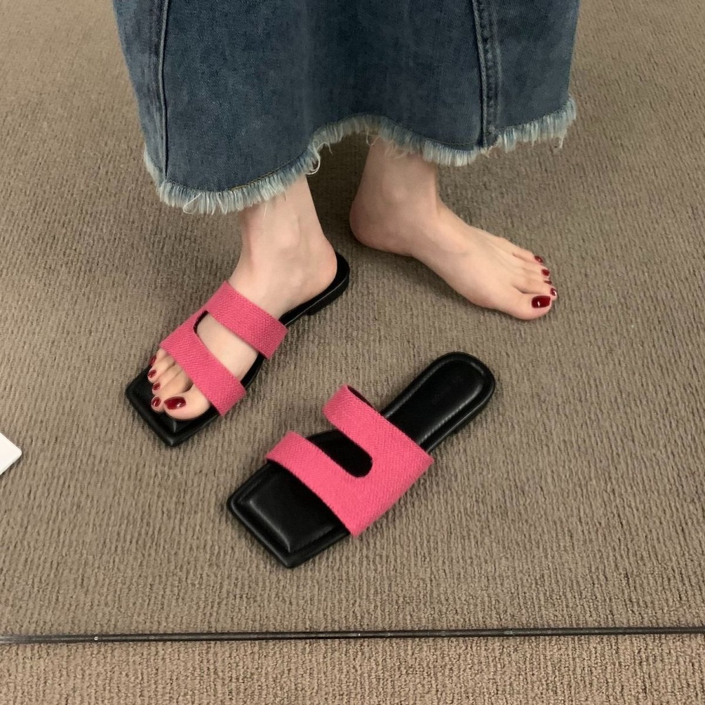 Sandal Đế Bằng Thiết Kế Mới Thời Trang Theo Phong Cách Pháp Cho Nữ
