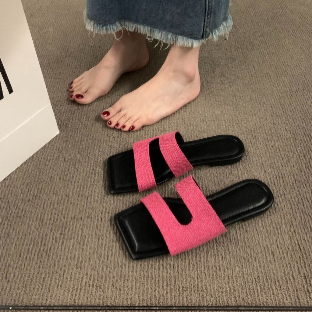 Sandal Đế Bằng Thiết Kế Mới Thời Trang Theo Phong Cách Pháp Cho Nữ