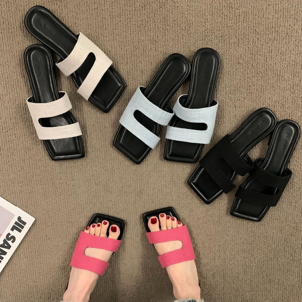Sandal Đế Bằng Thiết Kế Mới Thời Trang Theo Phong Cách Pháp Cho Nữ