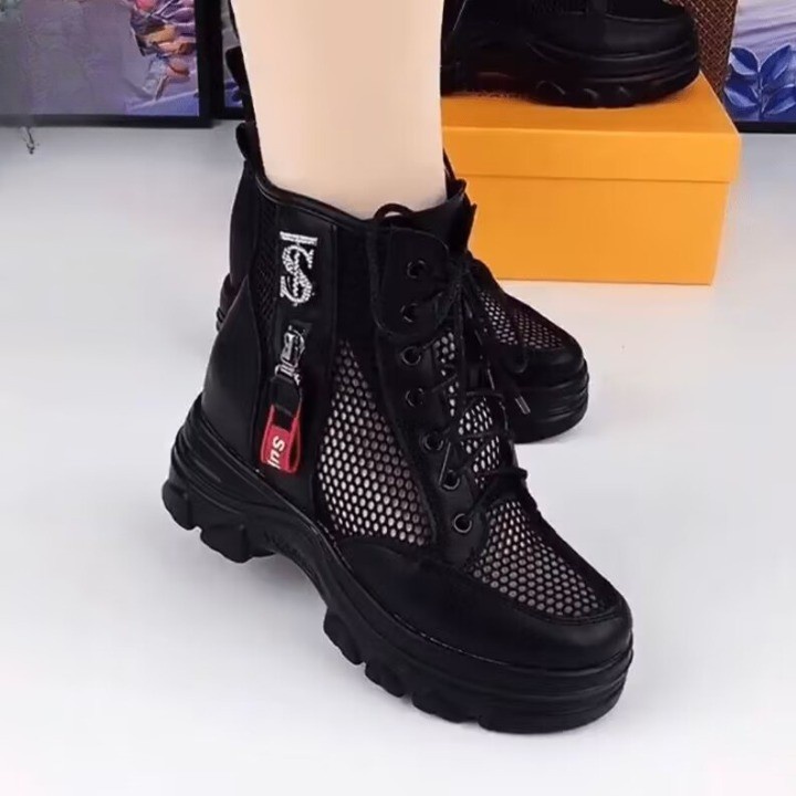 Giày Bốt martin Đế Dày Phối Lưới Thoáng Khí Thời Trang Xuân Hè Cho Nữ size 35-43 41 42