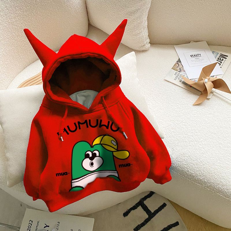 Áo Hoodie Lông Cừu Dáng Rộng Một Mảnh Phong Cách Hàn Quốc Cho Bé Trai Và Bé Gái