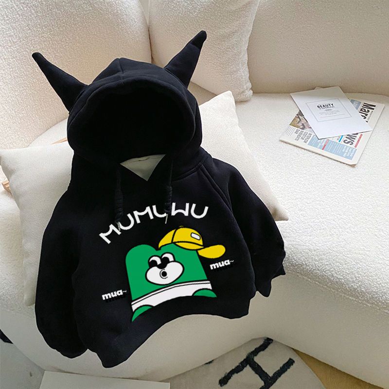 Áo Hoodie Lông Cừu Dáng Rộng Một Mảnh Phong Cách Hàn Quốc Cho Bé Trai Và Bé Gái