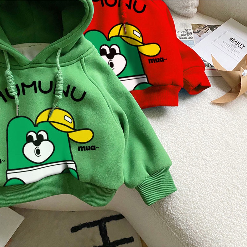 Áo Hoodie Lông Cừu Dáng Rộng Một Mảnh Phong Cách Hàn Quốc Cho Bé Trai Và Bé Gái
