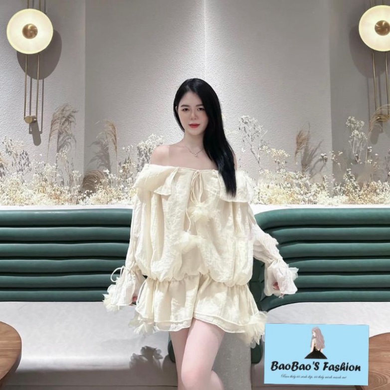 Đầm tơ kem phối điệu đà tiểu thư !