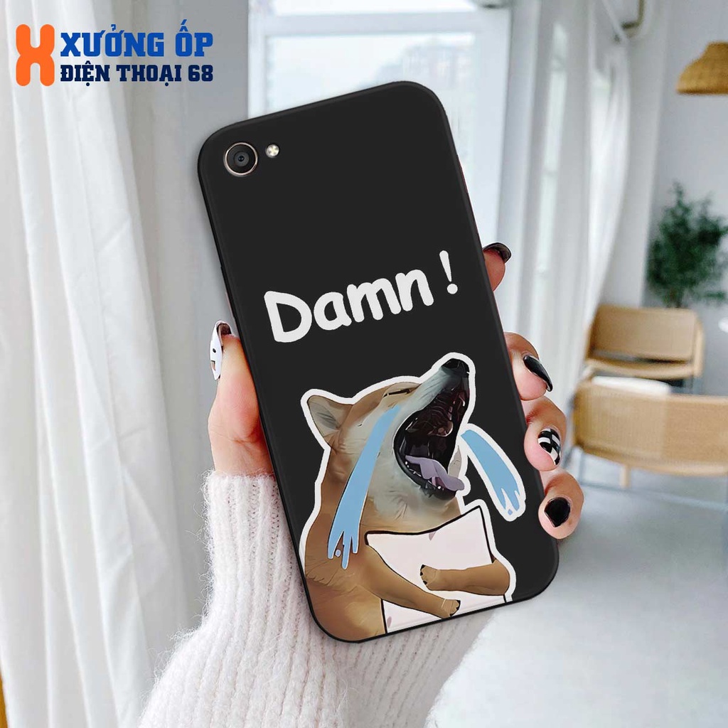 Ốp cạnh vuông Vivo Y53 / Y55 2015 / V5 / Y67 / Y71 hình chú chó dễ thương, ốp silicon TPU dẻo rẻ đẹp