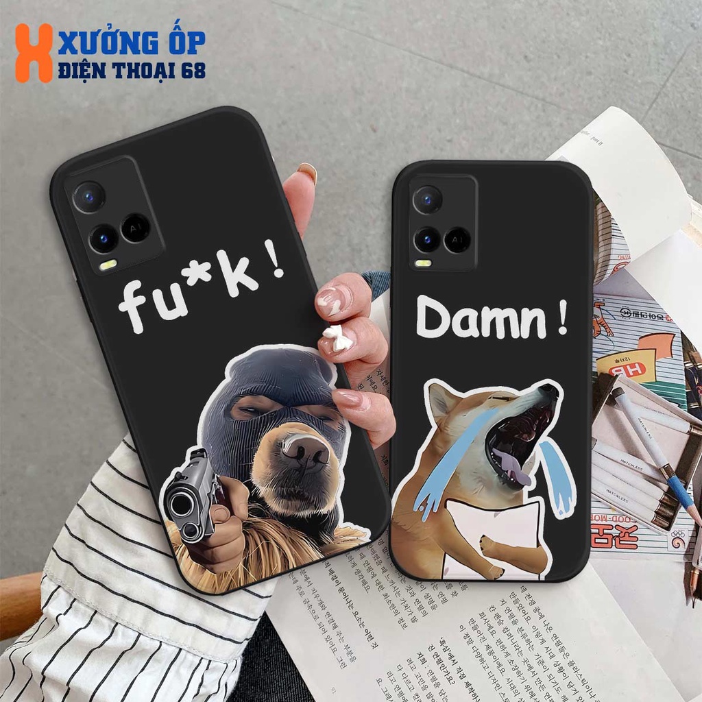 Ốp cạnh vuông Vivo Y21 / Y21s / Y33s hình chú chó dễ thương, ốp silicon TPU dẻo rẻ đẹp