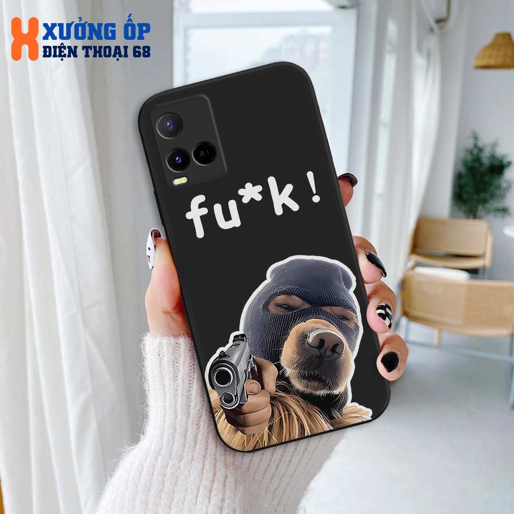 Ốp cạnh vuông Vivo Y21 / Y21s / Y33s hình chú chó dễ thương, ốp silicon TPU dẻo rẻ đẹp