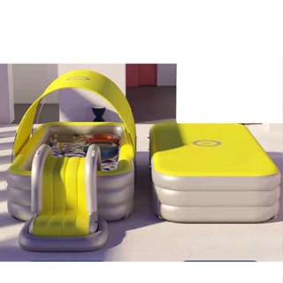 Hồ bơi-bể bơi có mái che- cầu trượt phao- nhà bóng phao cho bé tặng kèm bơm điện cao cấp