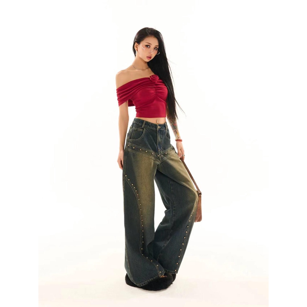 Quần jeans Nữ Lưng Thấp Thời Trang Hàn