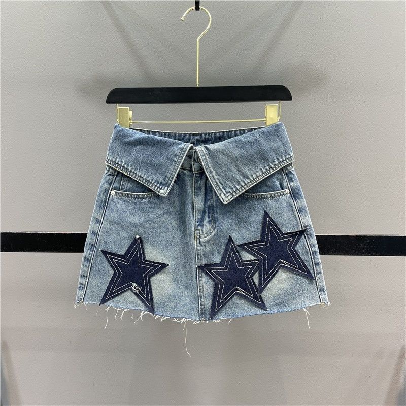 Chân Váy Jeans Chữ a Phong Cách retro Thời Trang Cho Nữ