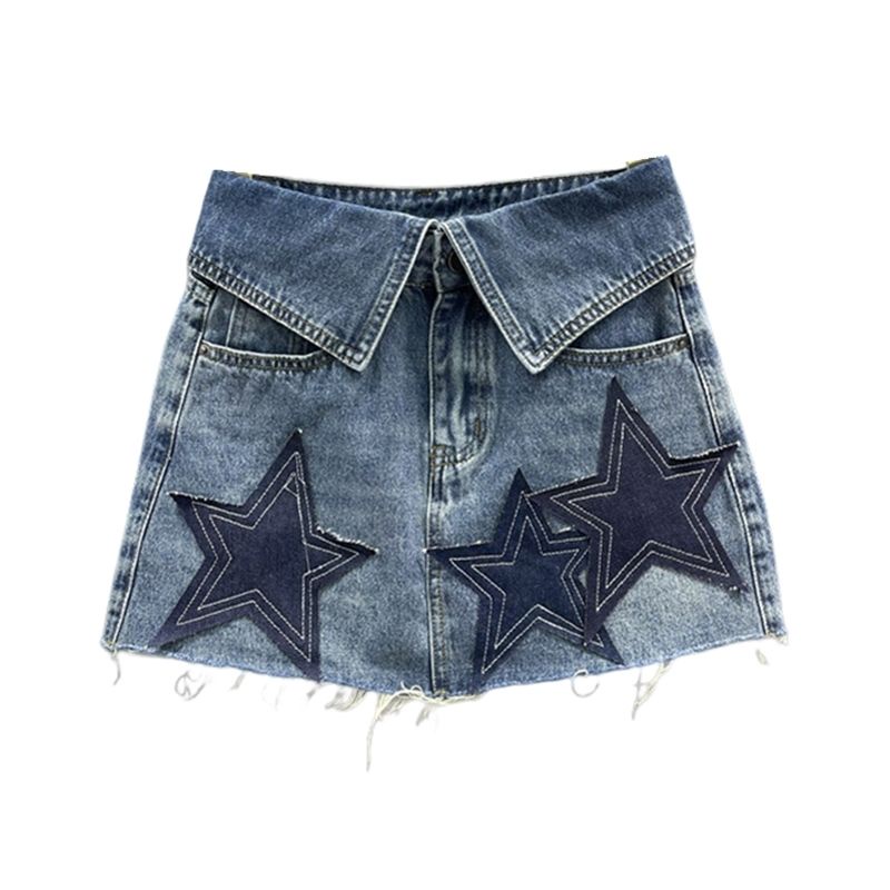 Chân Váy Jeans Chữ a Phong Cách retro Thời Trang Cho Nữ