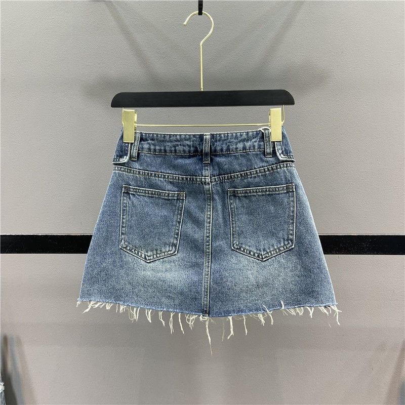 Chân Váy Jeans Chữ a Phong Cách retro Thời Trang Cho Nữ