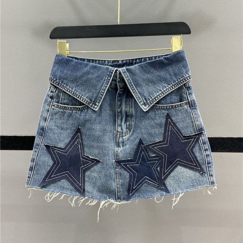 Chân Váy Jeans Chữ a Phong Cách retro Thời Trang Cho Nữ