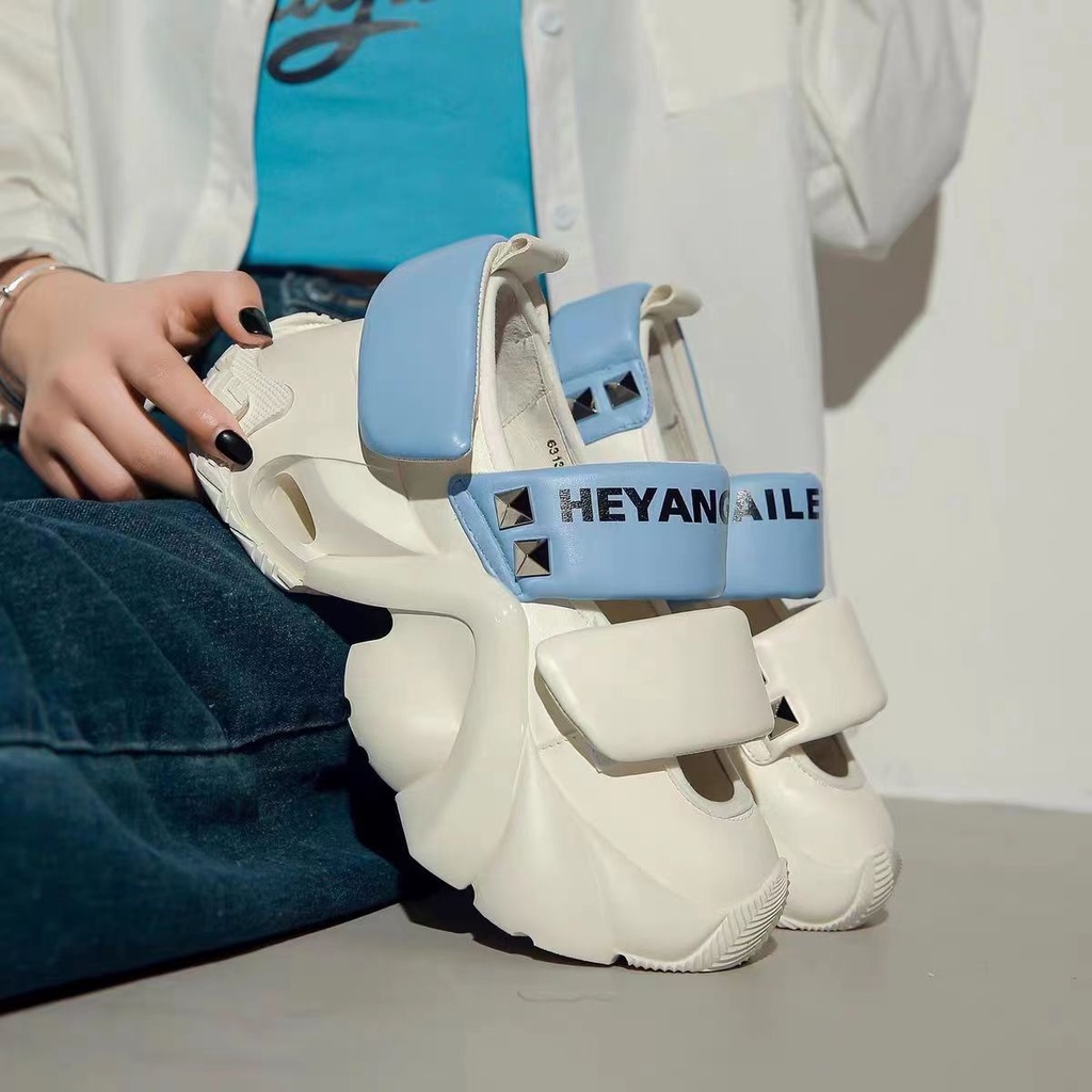 Dép trung niên nữ xăng đan thường ngày khóa bít mũi đế dày mẫu mới mùa hè