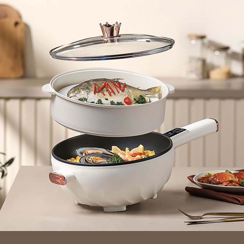 Chảo điện đa chức năng gia đình chảo chống dính không khói chảo nấu ăn bằng điện một mảnh dày nồi lẩu điện ký túc xá cắm