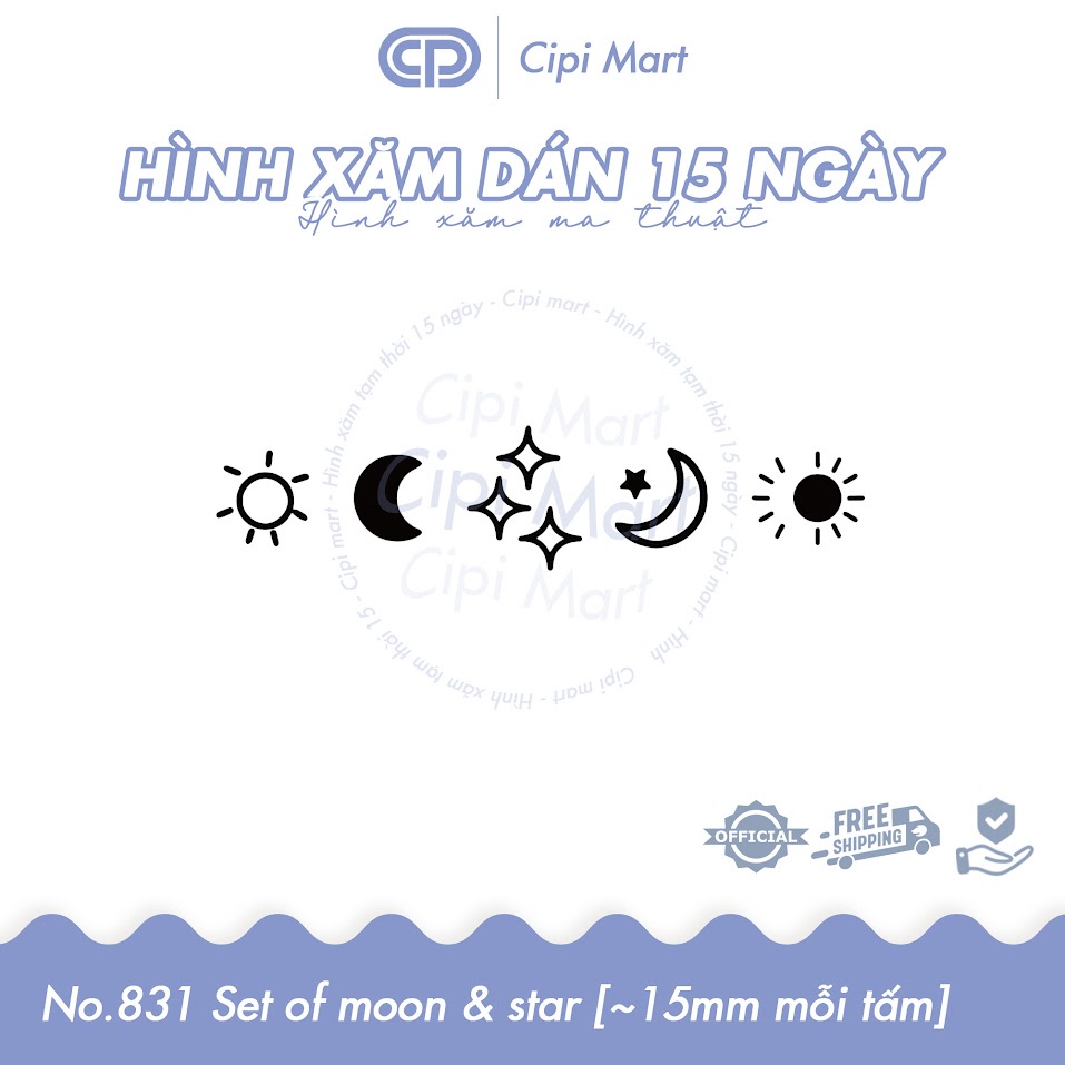 CIPI MART - Hình xăm tạm thời 15 NGÀY - chống nước, cọ xát 831