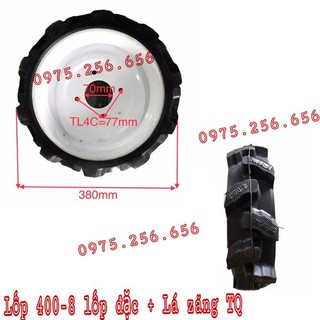 Lốp 400-8 lốp đặc + la zăng tq máy cày