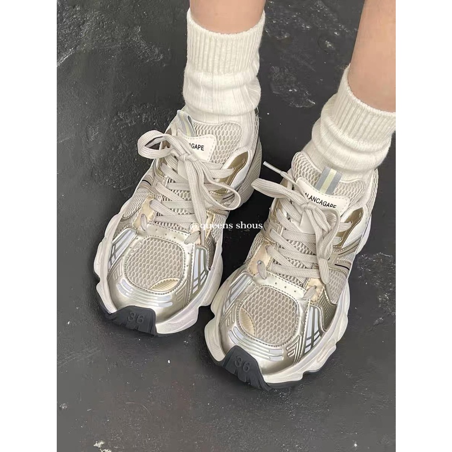 Giày Thể Thao Đế Dày Phối Lưới Thoáng Khí Thời Trang Mùa Hè 2023 Mới Cho Nữ