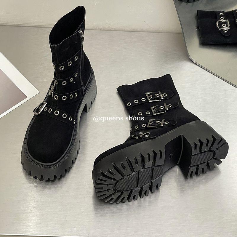 Giày Bốt martin Đế Dày Tăng Chiều Cao Phong Cách punk Thời Trang Mùa Hè 2023 Mới
