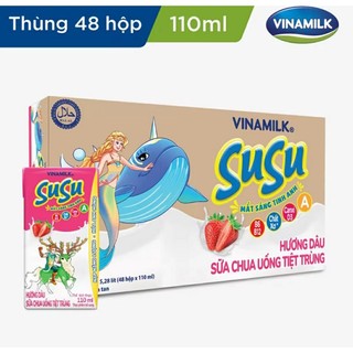 thùng sữa chua uống susu hương cam và🍓 dâu 48hộp 110ml