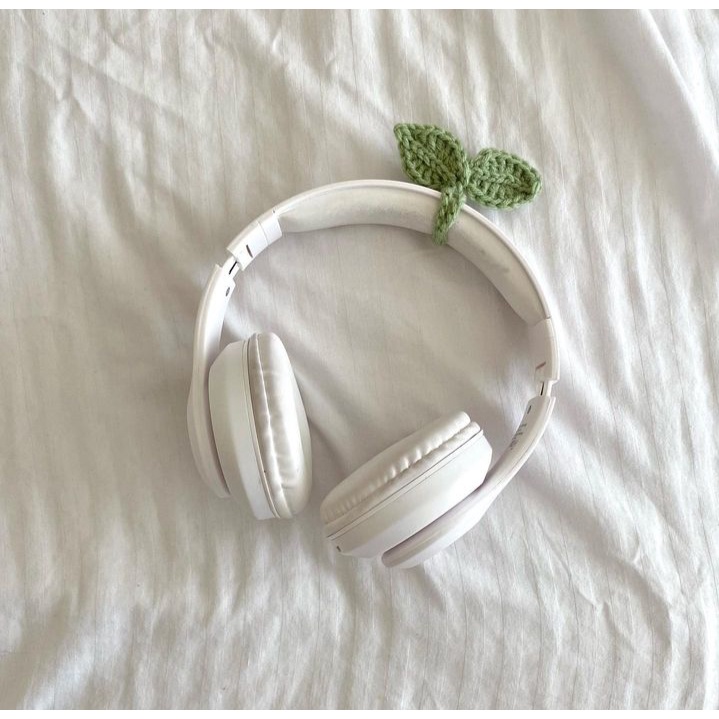 Mầm lá bằng len dùng để làm bookmark, quấn tai nghe headphone, trang trí