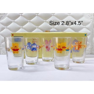 Set ly thuỷ tinh Disney gấu Pooh