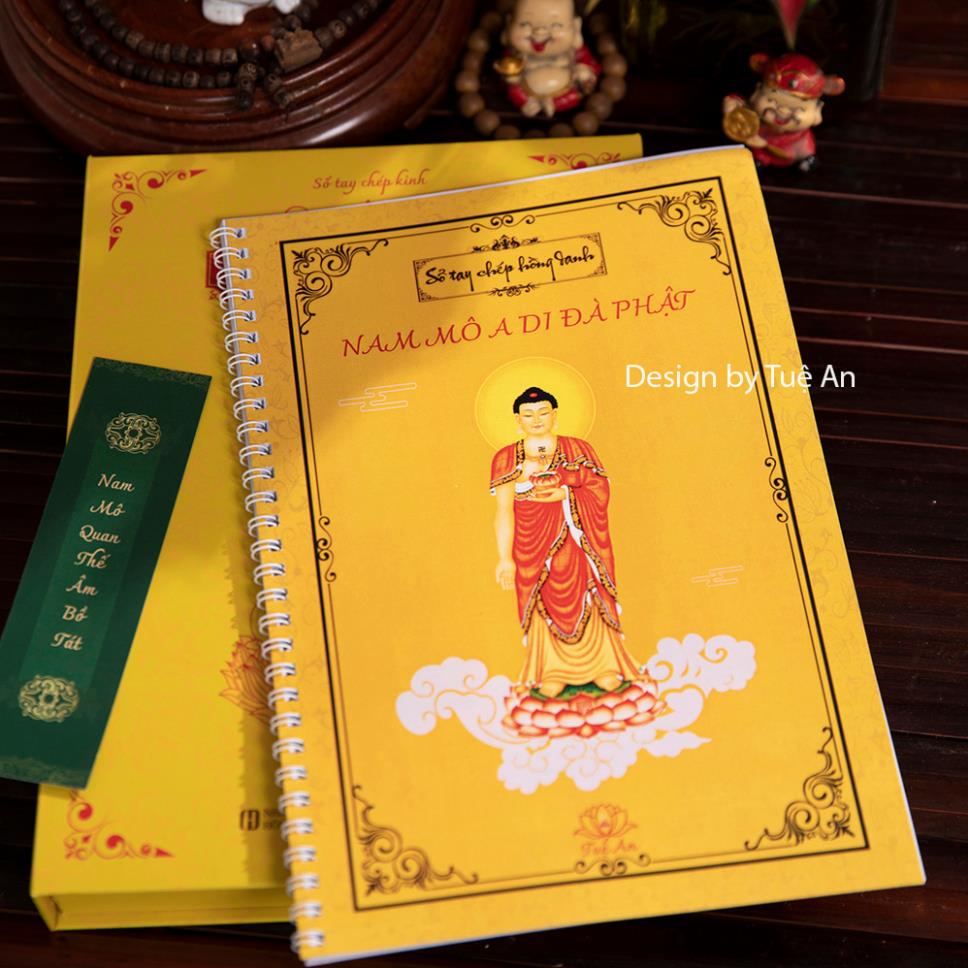 Sổ tay chép Hồng Danh - Tuệ An,Sổ Tay Chép Kinh Dành Cho Người Mới Bắt Đầu- Tặng Bút chép Kinh