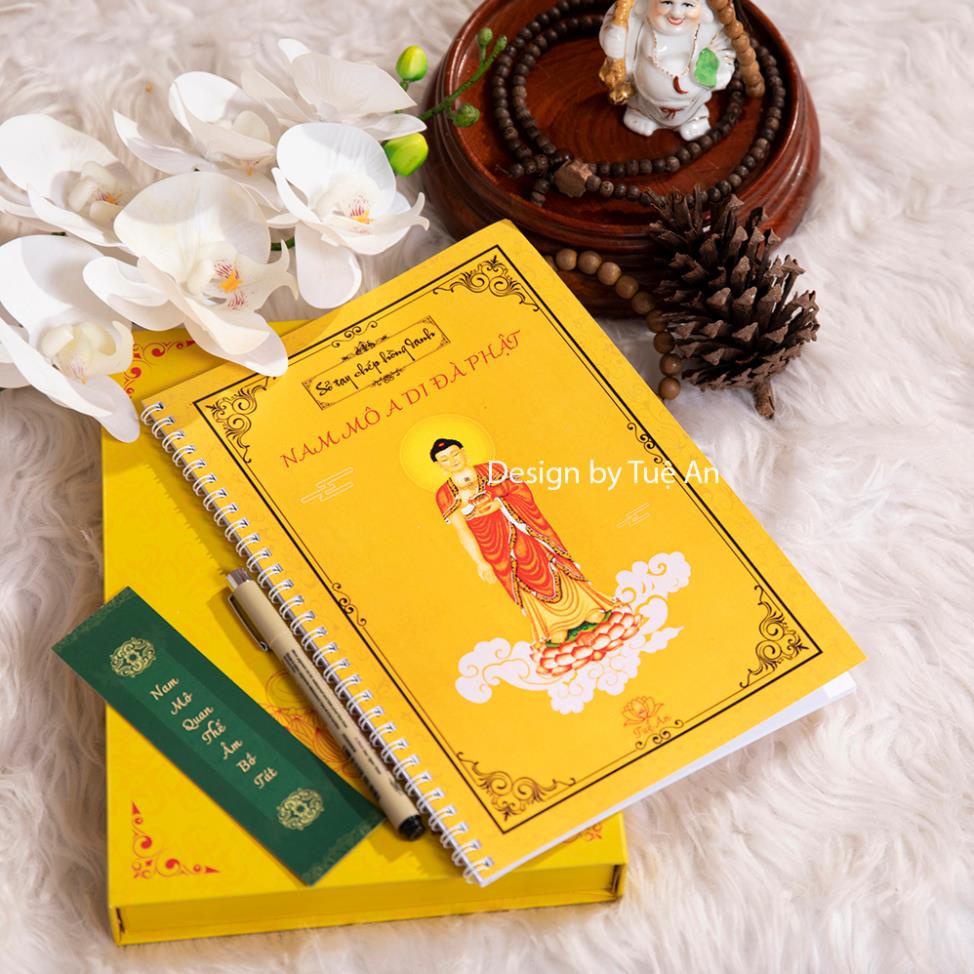 Sổ tay chép Hồng Danh - Tuệ An,Sổ Tay Chép Kinh Dành Cho Người Mới Bắt Đầu- Tặng Bút chép Kinh