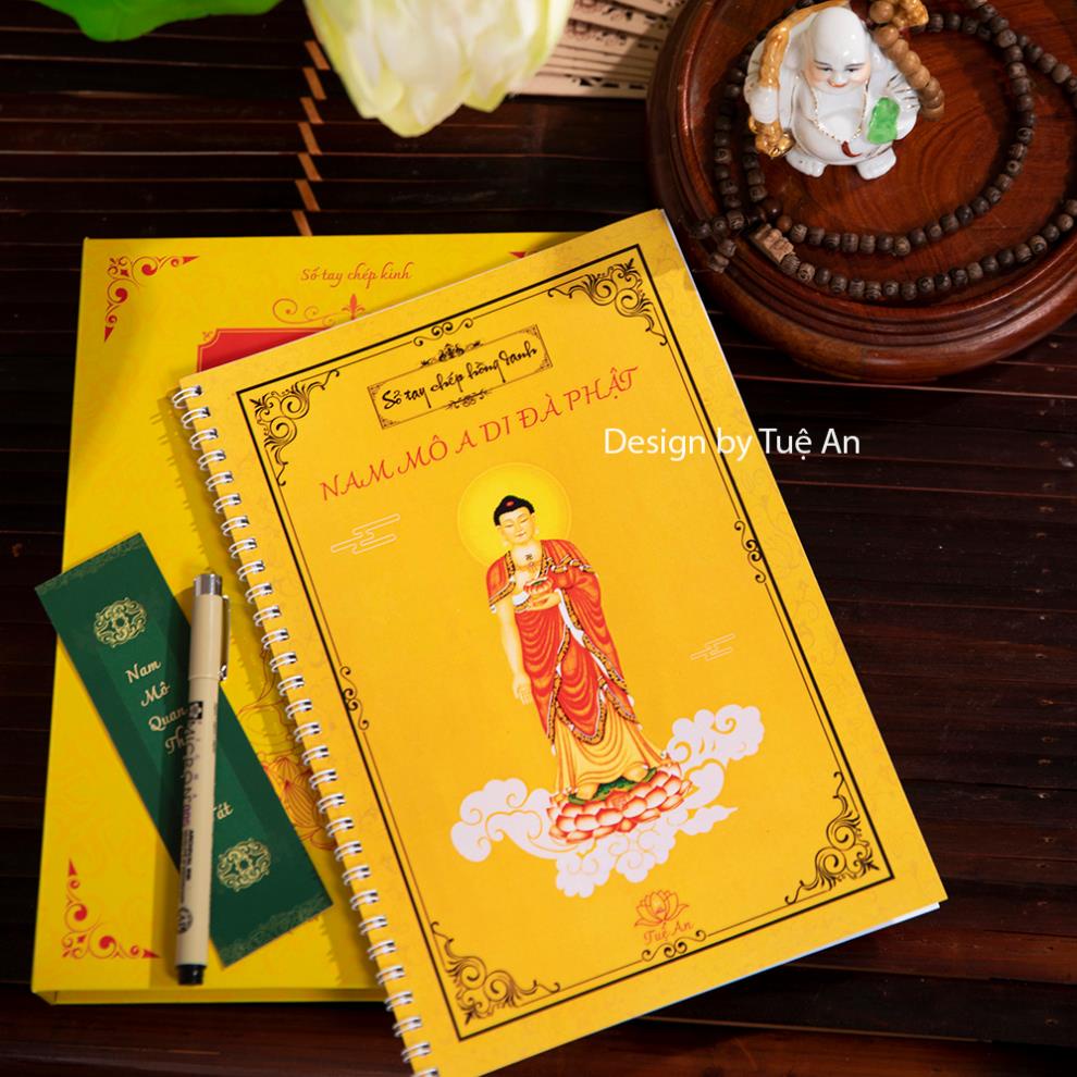 Sổ tay chép Hồng Danh - Tuệ An,Sổ Tay Chép Kinh Dành Cho Người Mới Bắt Đầu- Tặng Bút chép Kinh