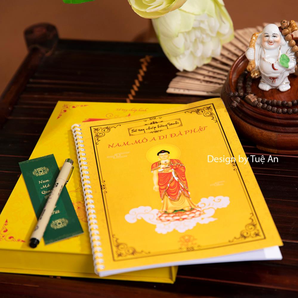 Sổ tay chép Hồng Danh - Tuệ An,Sổ Tay Chép Kinh Dành Cho Người Mới Bắt Đầu- Tặng Bút chép Kinh