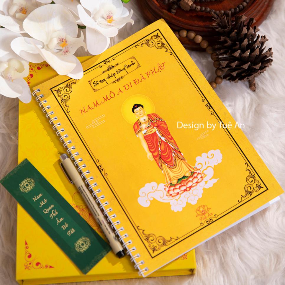 Sổ tay chép Hồng Danh - Tuệ An,Sổ Tay Chép Kinh Dành Cho Người Mới Bắt Đầu- Tặng Bút chép Kinh