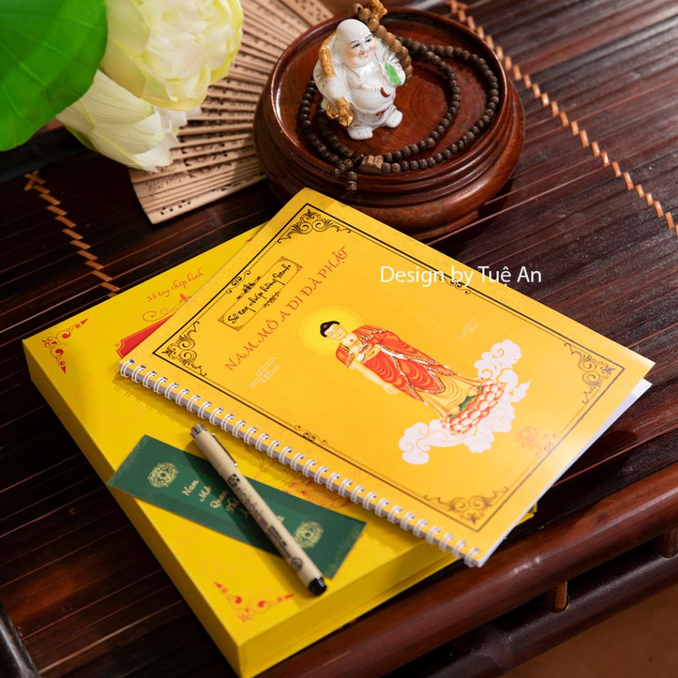 Sổ tay chép Hồng Danh - Tuệ An,Sổ Tay Chép Kinh Dành Cho Người Mới Bắt Đầu- Tặng Bút chép Kinh