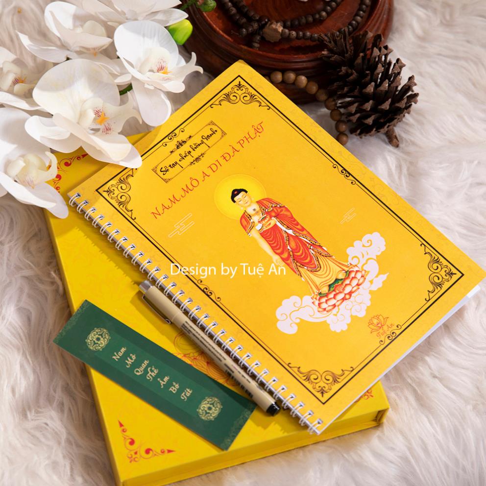 Sổ tay chép Hồng Danh - Tuệ An,Sổ Tay Chép Kinh Dành Cho Người Mới Bắt Đầu- Tặng Bút chép Kinh