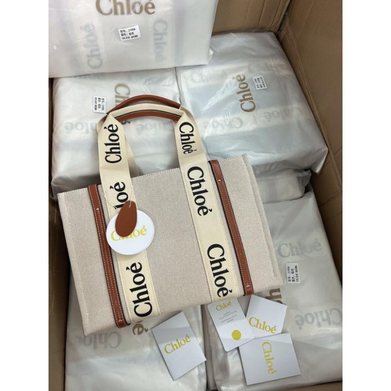 Túi vải Ch.Loé tote sọc đeo vai thời trang size 26-37 hàng QC cao cấp