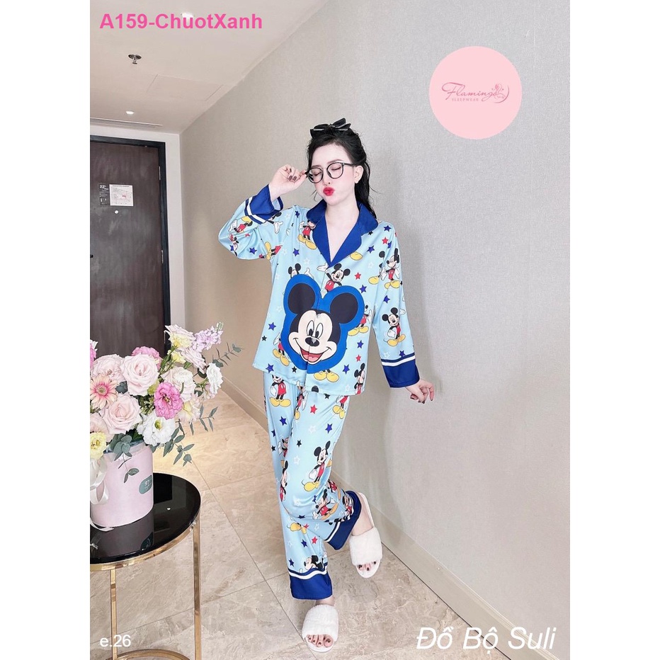 Bộ Dài Pijama Tay Dài Lụa Latin A159 - Đồ Bộ Suli