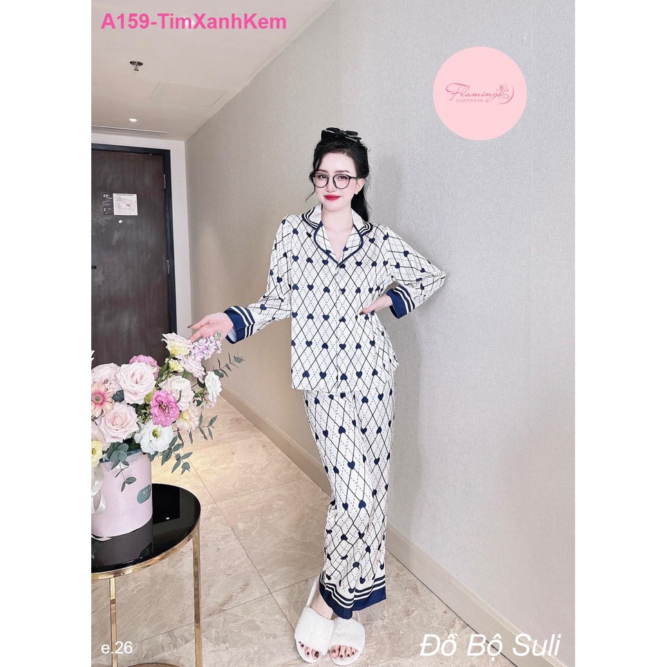 Bộ Dài Pijama Tay Dài Lụa Latin A159 - Đồ Bộ Suli