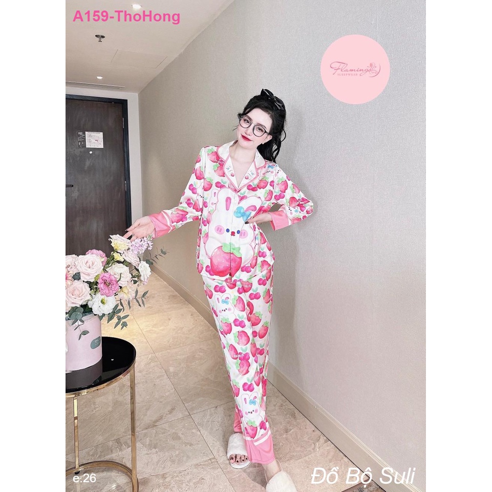 Bộ Dài Pijama Tay Dài Lụa Latin A159 - Đồ Bộ Suli