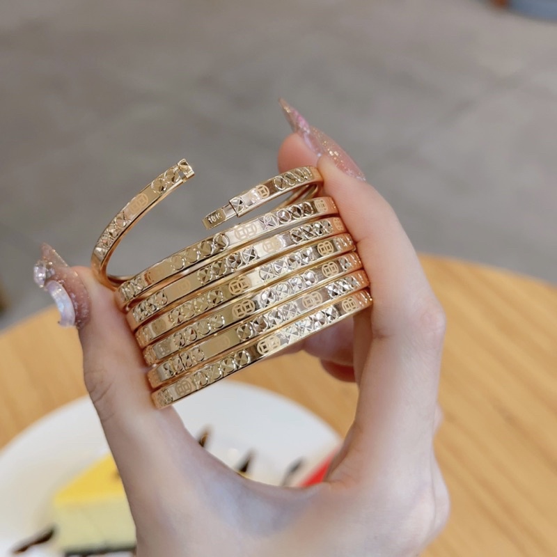 Vòng xi men mạ vàng may mắn bền màu