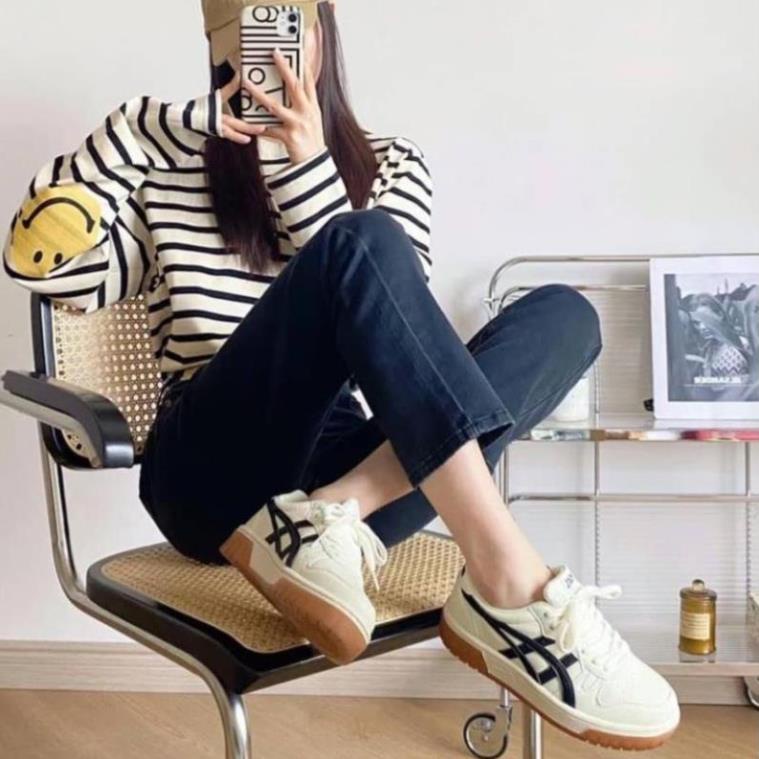 Giày Thể Thao Asics Court MZ Kem Đen Và Kem Xám Mẫu Mới Thiết Kế Độc Lạ Hàng Cao Cấp Hot Trend 2023