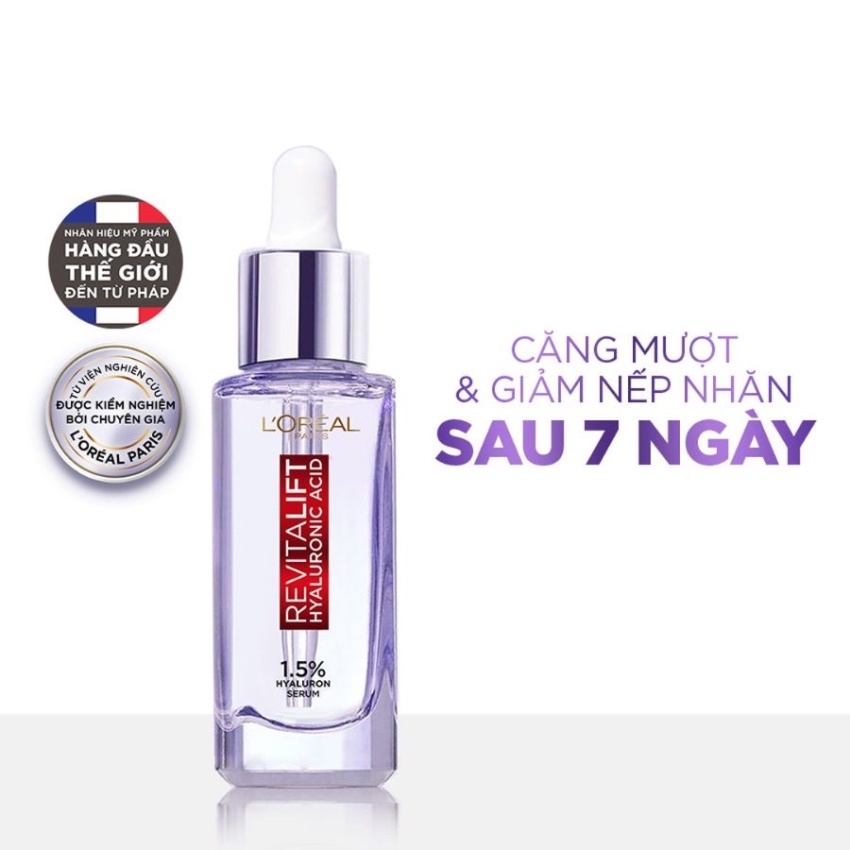 Tinh Chất L'Oréal  Revitalift Pure Hyaluronic Acid 1.5% siêu cấp ẩm & giảm nếp nhăn 30ml