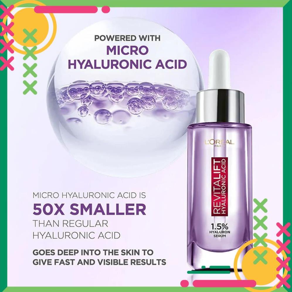 Tinh Chất L'Oréal  Revitalift Pure Hyaluronic Acid 1.5% siêu cấp ẩm & giảm nếp nhăn 30ml