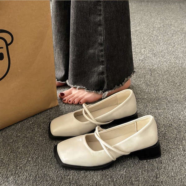 Giày Búp Bê Mũi Vuông Phong Cách lolita 2023